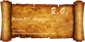 Rontó Orgona névjegykártya